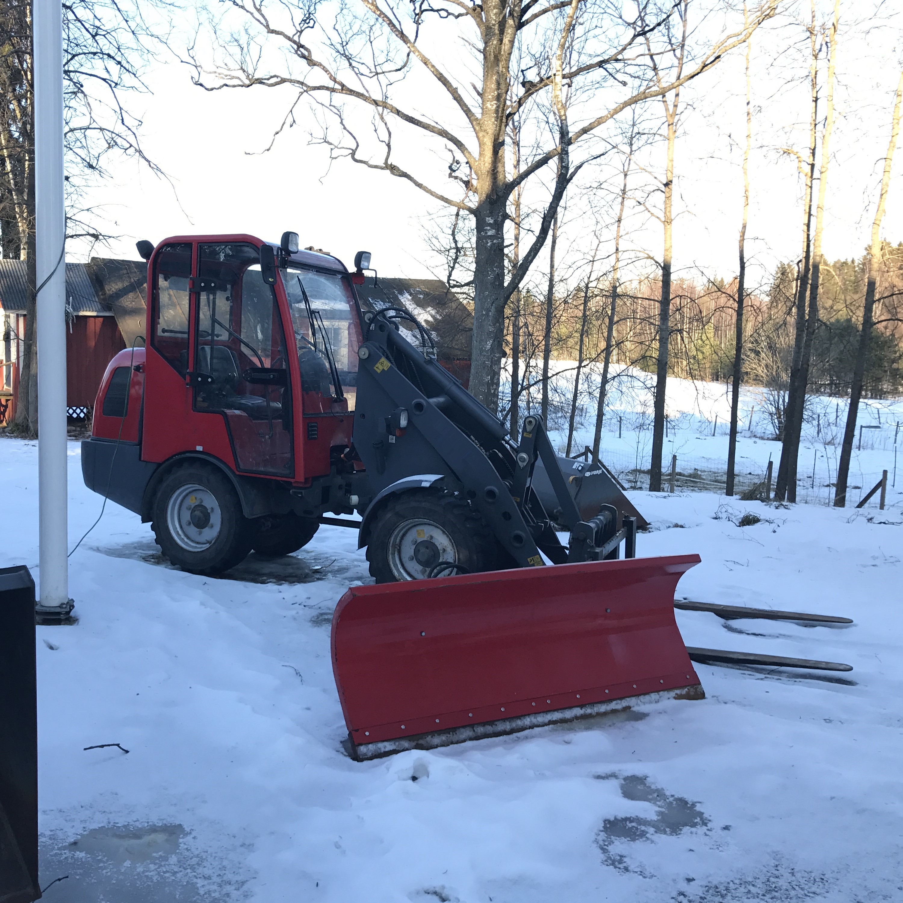 Cargadora de ruedas compacta con soplador de nieve para construcción municipal